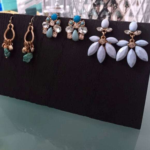 Banana Republic Jewelry - 3pc LOT BANANA REPUBLIC + LEE By LEE ANGEL Multi-color Crystal & Stone Earrings